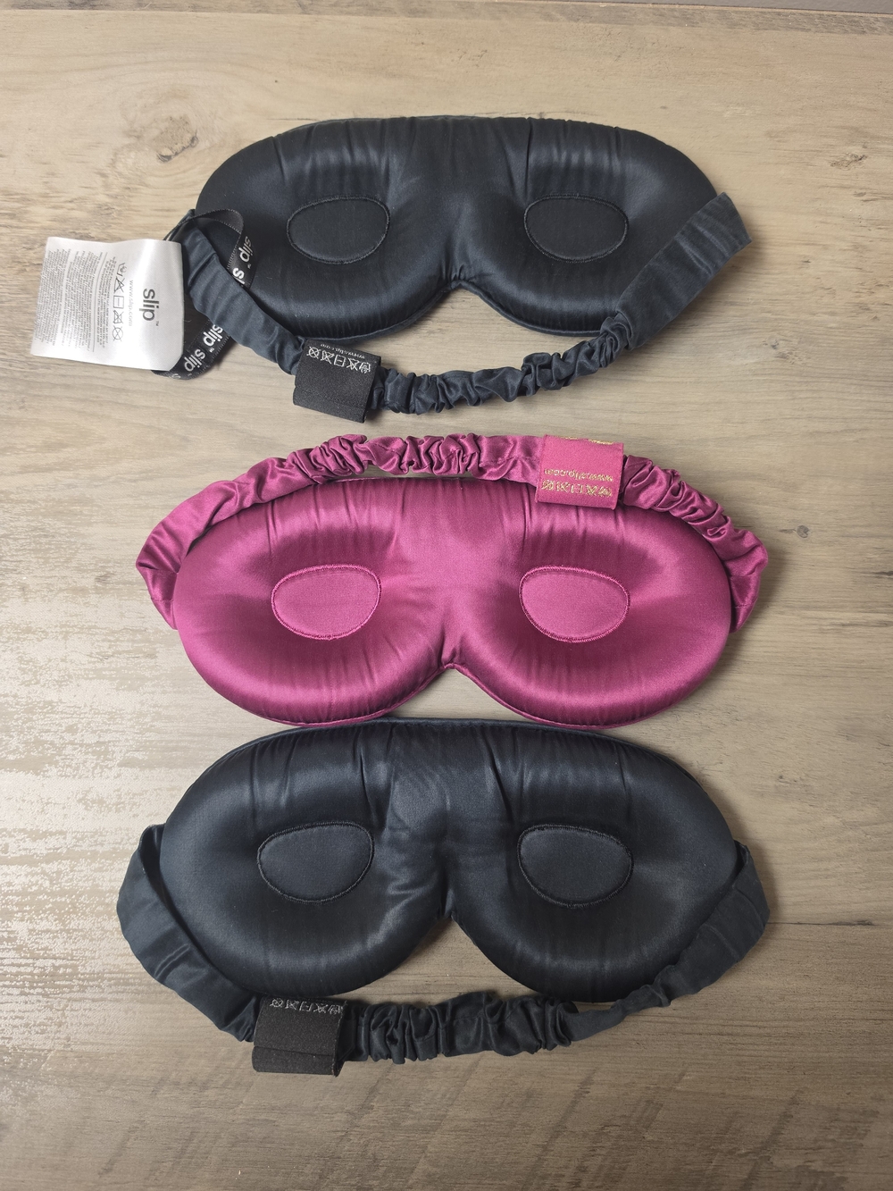 Slip Silk Eye Mask Set - Black and Pink Sleep Masks - Picture 2 of 2
